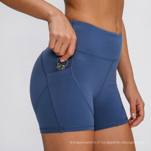 Shorts de porte-toits personnalisés sur les leggings extensibles à sec rapidement des leggings avec poche